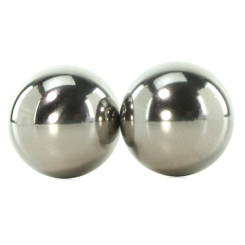 Metallic Weighted Steel Orgasm Balls in Silver
