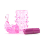 Stretchy Vibrating Bunny Enhancer in Pink