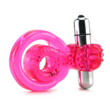 Dual Clit Flicker Cock Ring in Pink