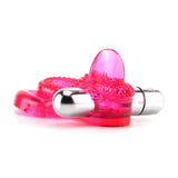 Dual Clit Flicker Cock Ring in Pink