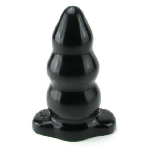 Triple Ripple Large Butt Plug in Black