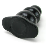 Triple Ripple Large Butt Plug in Black