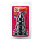 Triple Ripple Large Butt Plug in Black