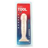 Thin 7.5 Inch Tool Dildo in White