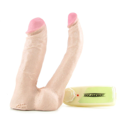 Natural Vibrating Double Penetrator Vac-U-Lock Dildo