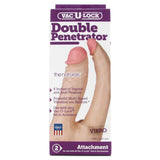 Natural Vibrating Double Penetrator Vac-U-Lock Dildo