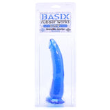 Basix Slim 7 Inch Dildo in Blue