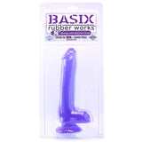 Basix 8 Inch Dildo with Suction Cup in Purple