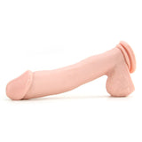 Basix 12 Inch Suction Base Dildo in Flesh