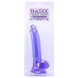 Basix 9 Inch Suction Cup Dildo in Purple