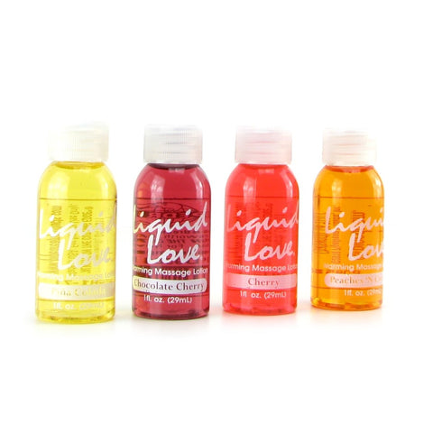 Liquid Love Warming Massage Lotion Sampler 4 Pack 1oz/29ml