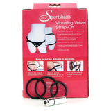 Vibrating Velvet Strap-On Harness in Black