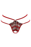 Red and Black Cross Dyed Crotchless Panty in OS