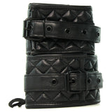 Quilted Ankle Cuffs in Black