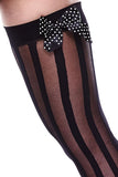 Black Striped Thigh Highs in OS