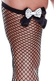 Double Bow Fence Net Thigh Highs in OS
