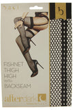 Classic Black Fishnet Thigh Highs with Backseam in OS