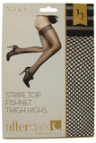 Stripe Top Black Fishnet Pantyhose in OS