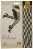 Perfect Fit Black Fishnet Thigh Highs in OS