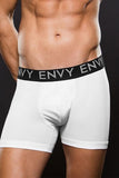 Microfiber Lowrise White Elastic Waist Boxer in S/M