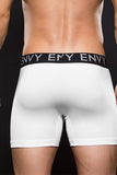Microfiber Lowrise White Elastic Waist Boxer in S/M