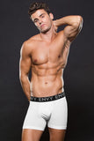 Microfiber Lowrise White Elastic Waist Boxer in S/M