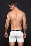 Microfiber Lowrise White Elastic Waist Boxer in S/M