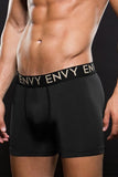 Microfiber Lowrise Black Elastic Waist Boxer in M/L