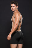 Microfiber Lowrise Black Elastic Waist Boxer in M/L