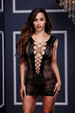 Ultra Corset Lace Up Cut Out Mini Dress in OS