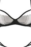 White Lace Bra and Crotchless G-String in S/M