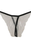 White Lace Bra and Crotchless G-String in M/L