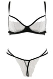 White Lace Bra and Crotchless G-String in M/L