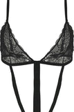 Black Strappy Lace Teddy in S/M