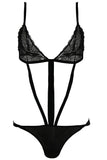 Black Strappy Lace Teddy in S/M