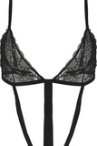 Black Strappy Lace Teddy in M/L