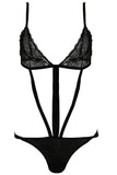 Black Strappy Lace Teddy in M/L
