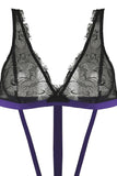 Black Lace and Purple Micro Teddy in S/M