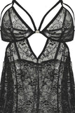 Black Lace Babydoll & G-String in S/M