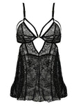 Black Lace Babydoll & G-String in S/M