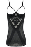 Black Lace and Mesh 'Show Me' Chemise in S/M