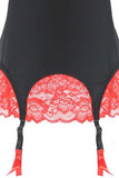 Red Lace and Black Chemise in M/L