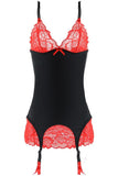 Red Lace and Black Chemise in M/L