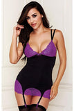 Purple Lace & Black Chemise in M/L