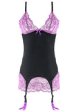 Purple Lace & Black Chemise in M/L