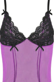 Black Lace and Purple Chemise in S/M