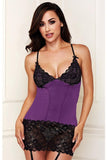 Black Lace and Purple Chemise in M/L