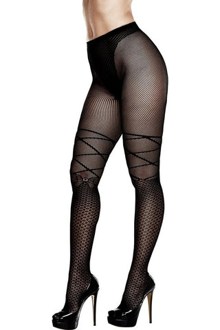 Double Duty Black Pantyhose in OSXL