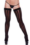 Black Striped Thigh Highs in OSXL