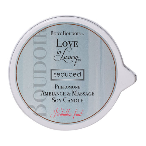 Seduced 6oz Pheromone Soy Massage Candle in Forbidden Fruit